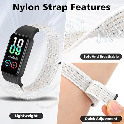 YCHDDER Solo Loop Nylon Bands Compatible with Amazfit Band 7 Straps,Soft Breathable Comfortable Adjustable Colorful Sports Replacement Wristband for Amazfit Band 7 for Men Women