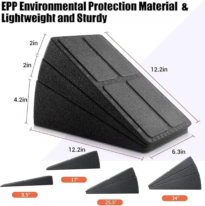 Squat Wedge - Slant Board Calf Stretcher Incline Board, Adjustable Lightweight EPP Squat Wedges, 520 lbs Slant Board for Calf Stretching, For exercise, squatting, ankle mobilization and physical therapy