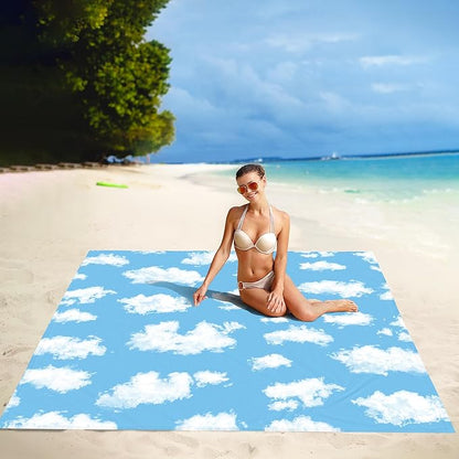 Beach Blanket, 78''×86'' Waterproof Sandproof Beach Mat Lightweight Outdoor Picnic Blanket for Travel, Camping, Hiking