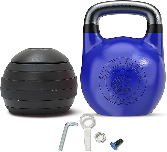 Kettlebell Kings Competition Kettlebells Weight (33mm handle) 4-32 KG | Hand weights Workout Gym Equipment & Strength training sets for Women & Men | Weights set for Home Gym