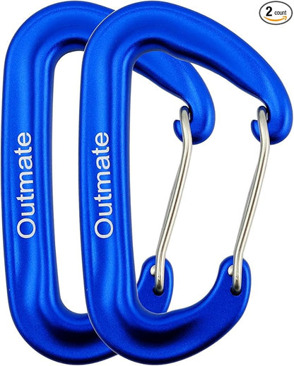 12kN 3.2"x2" Heavy-Duty Carabiner Clips - Durable, Lightweight Aluminum Alloy Carabiners for Hiking, Camping, Keychains, Dog Leashes, Hammocks & More