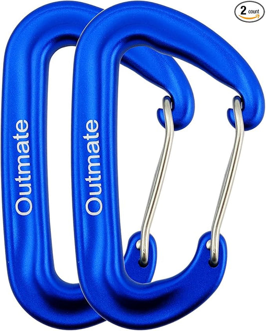 12kN 3.2"x2" Heavy-Duty Carabiner Clips - Durable, Lightweight Aluminum Alloy Carabiners for Hiking, Camping, Keychains, Dog Leashes, Hammocks & More