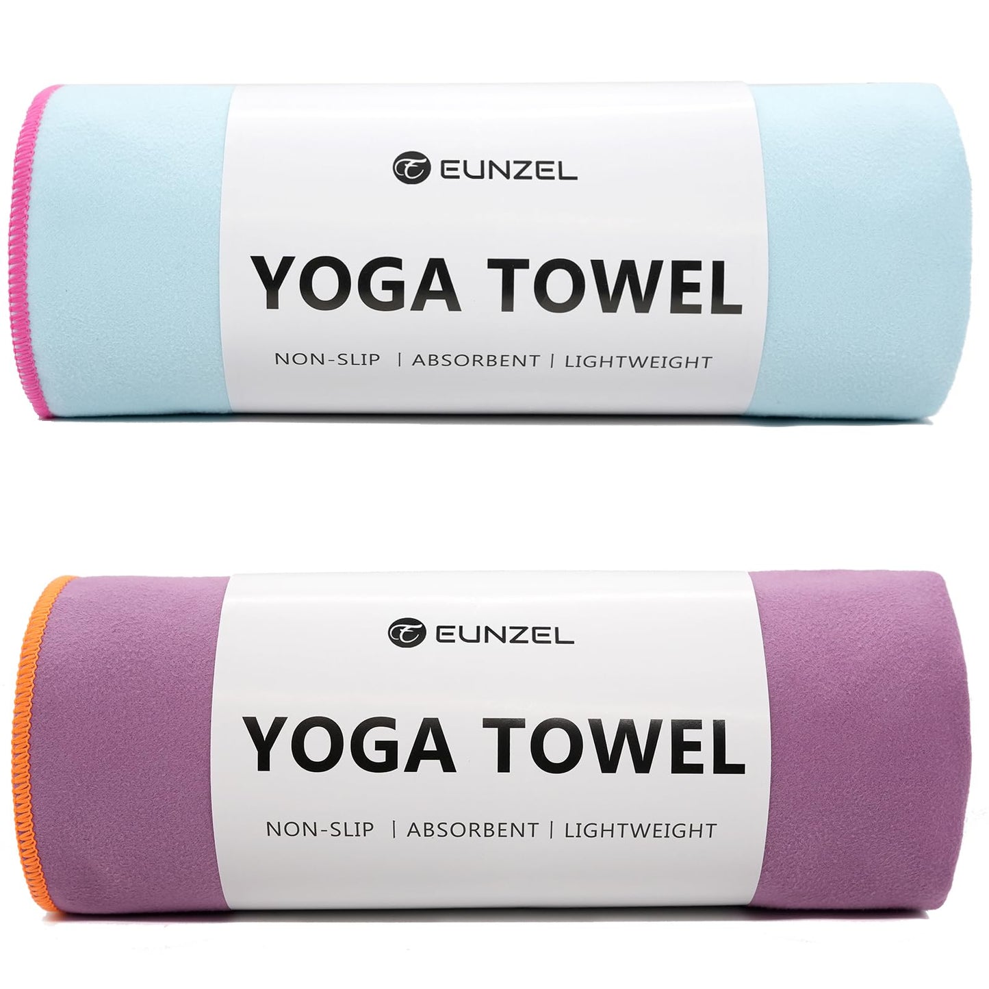 Eunzel 2 Pack Hot Yoga Mat Towel, Ultra-Absorbent Microfiber 72" x 26.5"