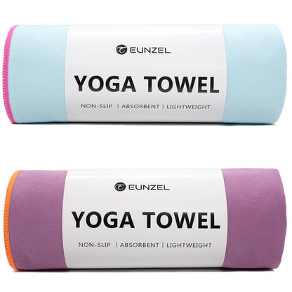 Eunzel 2 Pack Hot Yoga Mat Towel, Ultra-Absorbent Microfiber 72" x 26.5"