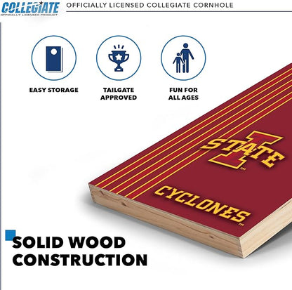 2' x 3' Solid Wood Cornhole Set with Direct Print HD Team Graphics – Great Gift for Any NCAA Fan! Bean Bag Toss Family Outdoor Games