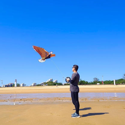 70.8" Eagle Kite for Adults and Kids - Easy to Fly and Assemble, Single Line Beach and Park Kite for Family Outdoor Activities, Comes with 300ft String Handle.