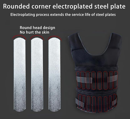 Weight Vest Plates, Adjustable Steel Weighted Plates For Vest, Round Head Strength Training Plates Workout Equipment For Weight Training, Running, Jogging, Cardio - For Men & Women