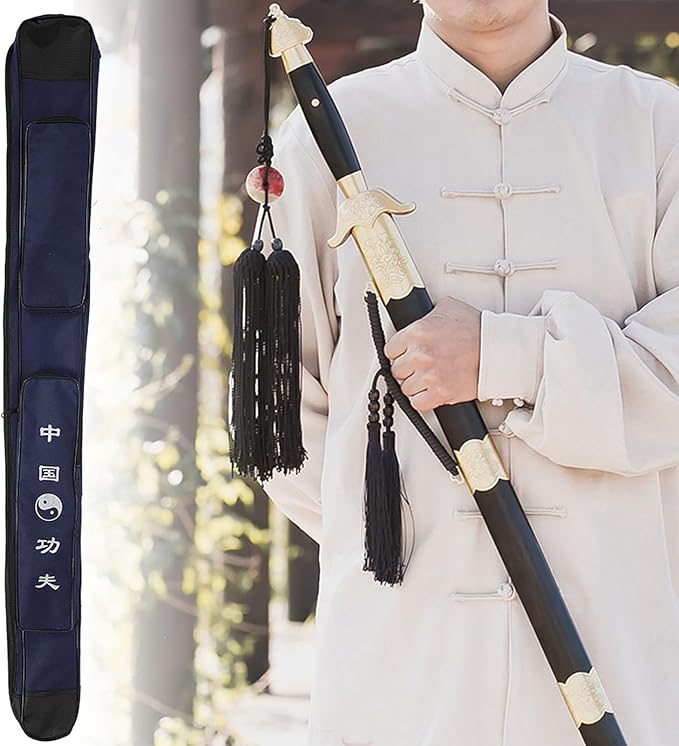 Taichi Sword Carrying Bag, Thick Canvas Single Layer Sword Bag Chinese Martial Arts Multifunction Shoulder Carry Bag Adjustable Strap