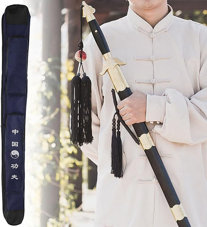 Taichi Sword Carrying Bag, Thick Canvas Single Layer Sword Bag Chinese Martial Arts Multifunction Shoulder Carry Bag Adjustable Strap