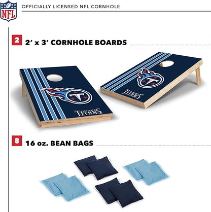 NFL 2' x 3' Solid Wood Cornhole Set with Direct Print HD Team Graphics – Great Gift for Any Football Fan! Bean Bag Toss Family Outdoor Games
