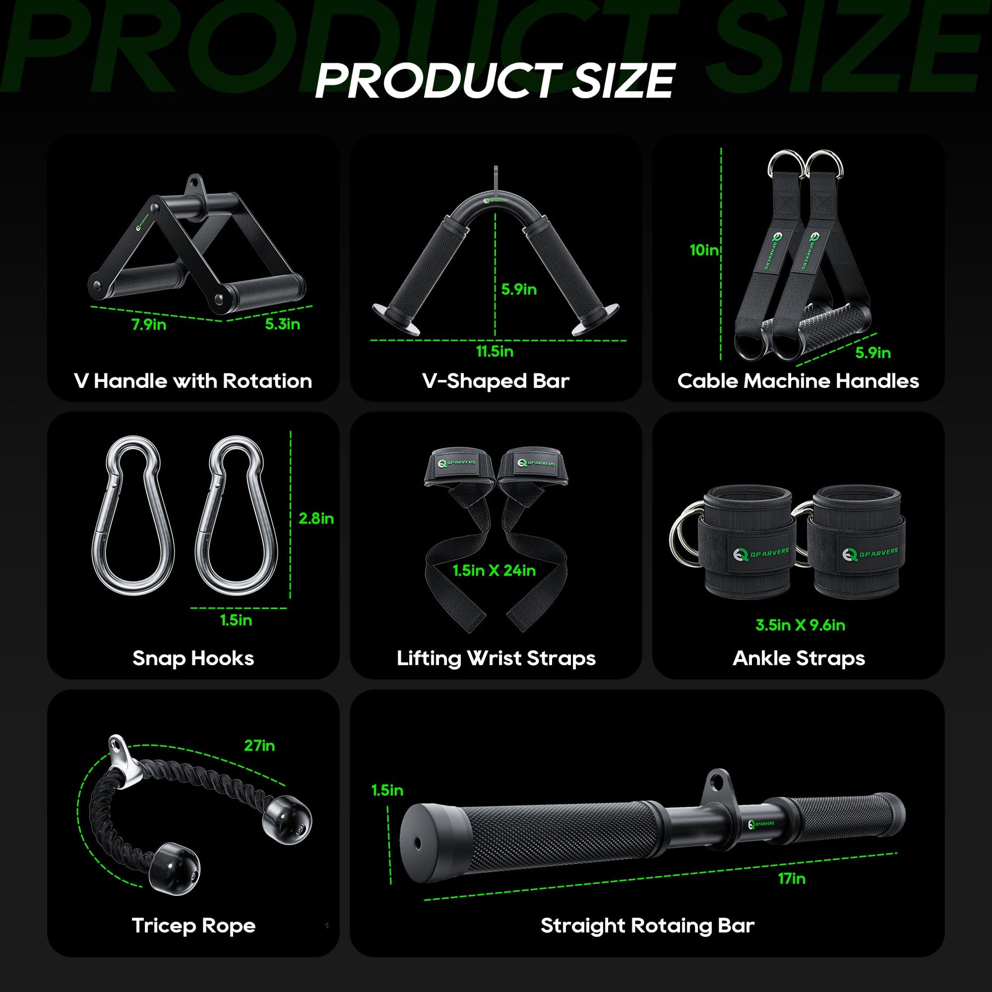 QPARVERS Cable Machine Attachment LAT Pulldown Attachments Cable Machine Accessories for Home Gym