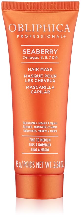 Obliphica Seaberry Hair Mask - Deep Conditioning Hydrating Treatment for Dry and Damaged Hair