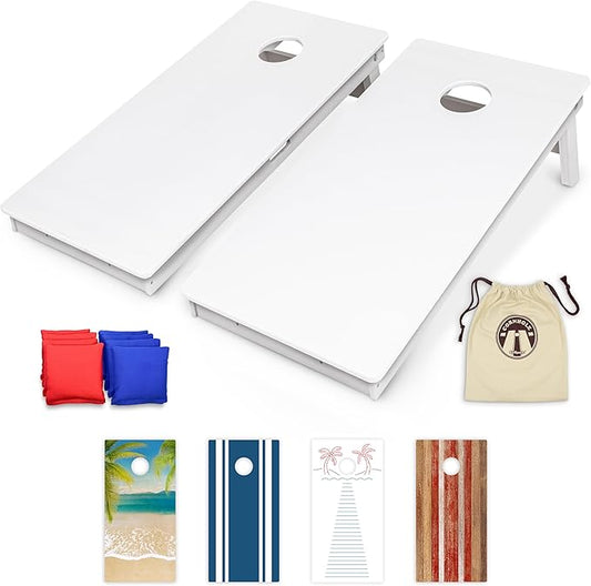 GoSports 4 x 2 ft Resort Collection All Weather Cornhole Boards - Choose Rustic, Beach, White DIY
