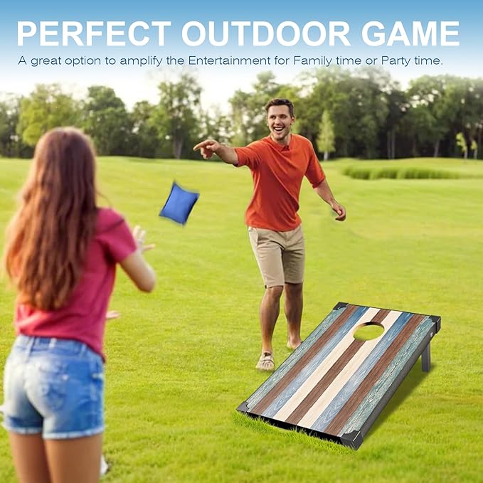 2’x3’ Cornhole Boards Set, Cornhole Outdoor Game Set - Corn Hole Toss Boards Set with 8 Cornhole Bags and 2 Cornhole Boards, Cornhole Sets for Adults Lawn Outside Backyard Games