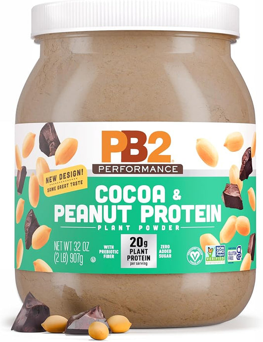 PB2 Performance Peanut Plant Based Vegan Protein Powder | 20g Complete Protein, No Added Sugar