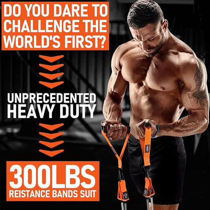 WALITO Resistance Bands Set - Exercise Bands with Handles, Door Anchor, Legs Ankle Straps, for Heavy Resistance Training, Physical Therapy, Muscle Training, Yoga, Home Workouts, Gym Equipment