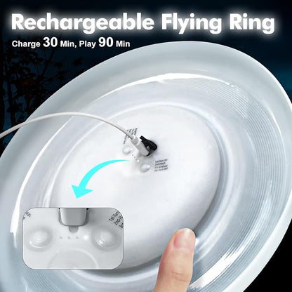 49 LEDs Flying Ring: Super Bright LED Flying Disc, Light Up Flying Disc with 16 Million Color RGB, Rechargeable 175g Flying Ring for Camping Games Beach Birthday Easter Gifts for Kid Adult