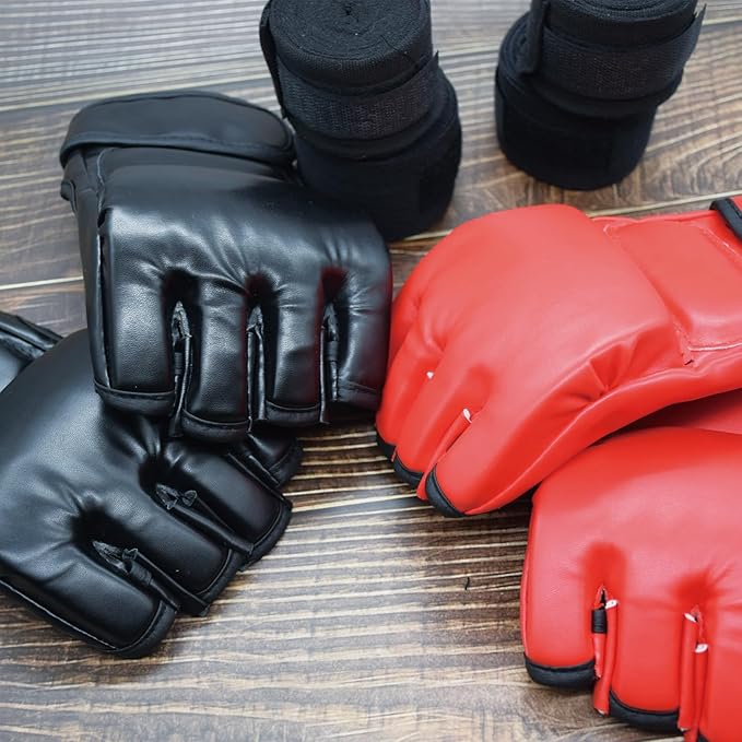 2 Pairs Boxing Gloves Kickboxing Gloves for Men Women Beginner Professional Shockproof Leather Sparring Training Gloves Set MMA Gloves