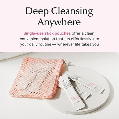 SU:M Micro-Active Pink Vitamin Bubbletox Mask Pack (0.13 fl oz x 14ea) - Korean Skincare ??Deep pore cleansing, hydration with Fermented Pink Vitamin 12, Hibiscus, Kaolin & Bentonite