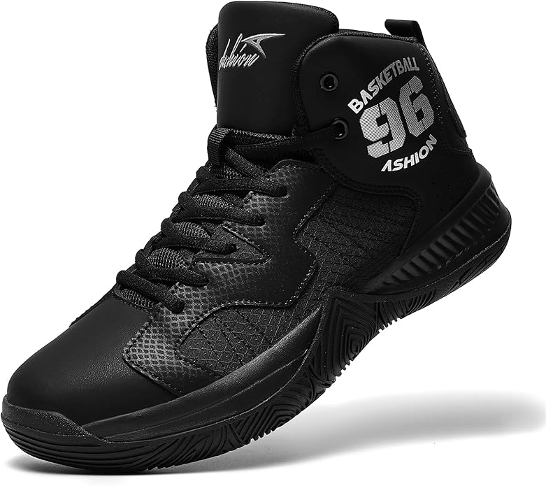 ASHION Mens Basketball Shoes High Top Streetball Lightweight Outdoor Sneakers Cushioning Shoes for Sport Athletic Fitness