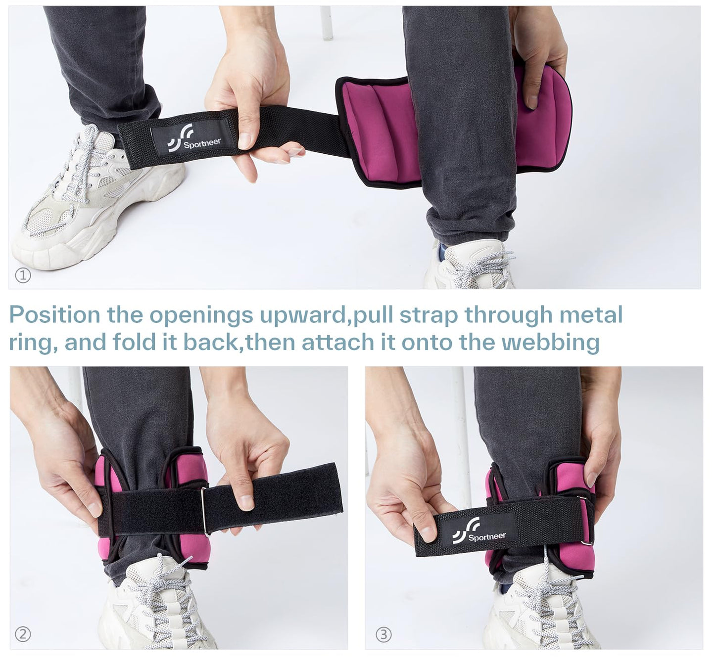 Sportneer Adjustable Ankle Weights, 2-10 lb per Pair, Removable Weights
