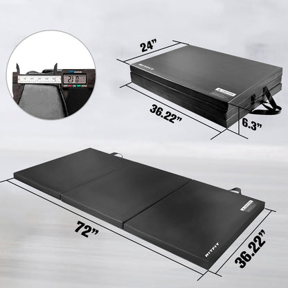 RitFit Upgraded Folding Exercise Mat, 2 Inch Thick Gymnastics Mat