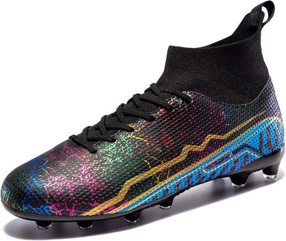 Soccer Cleats Mens Football Cleats Professional Soccer Shoes High-Tops Non-Slip Spikes for Big Boys Wide Training Sneaker