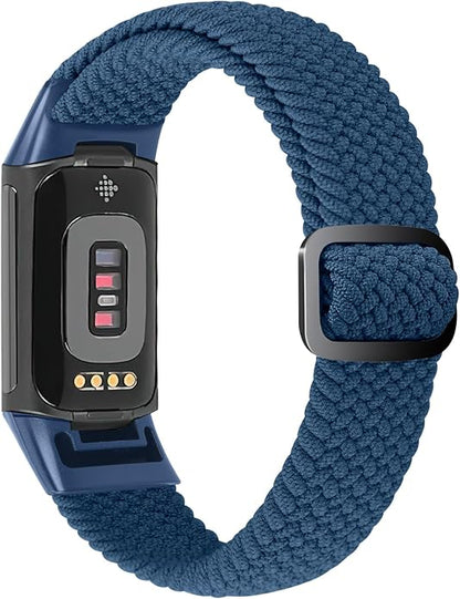 Braided Band Compatible with Fitbit Charge 6/Fitbit Charge 5, Soft Nylon Solo Loop Adjustable Replacement Wristband for Women Men