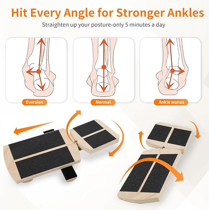 Ankle Balance Board Foot Strengthener - Single Leg Balance Board Foot Exerciser for Sprained Ankle,Posture Corrector, Physical Therapy for Plantar Fasciitis and Toe Stretcher Board for Gym Home