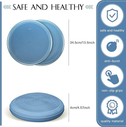 Libima 4 Pcs Wiggle Seat Inflated Wobble Cushion for Sensory Kid 13 Inches Balance Disc Flexible Seating for Classroom Sensory Pad for Chair Wiggle Cushion with Needle Pump