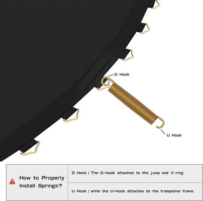 20pcs Trampoline Springs 5.5/6.5 Inch Heavy Duty Galvanized Steel High Tensile Replacement Kit with T-Hook,Trampoline Accessories