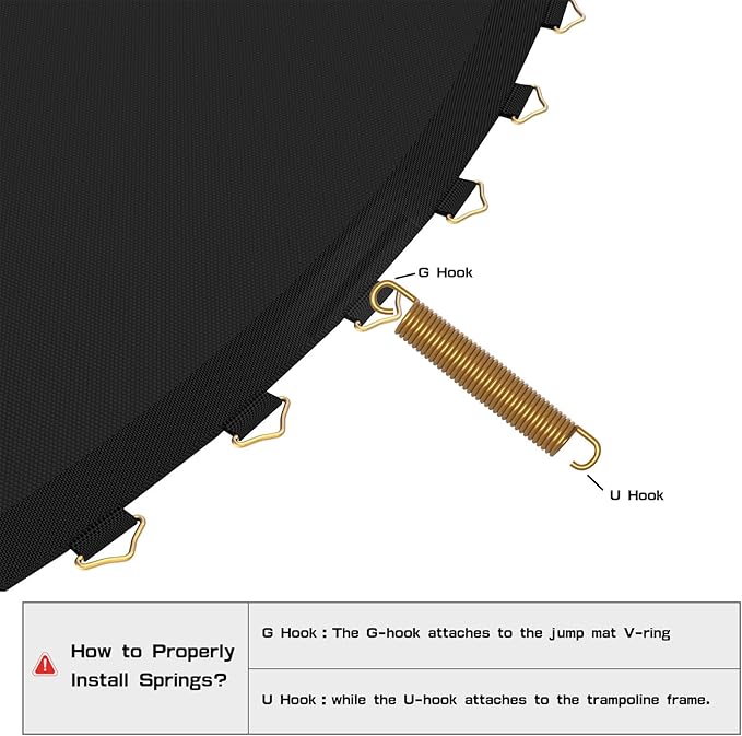 20pcs Trampoline Springs 5.5/6.5 Inch Heavy Duty Galvanized Steel High Tensile Replacement Kit with T-Hook,Trampoline Accessories