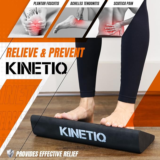 Plantar Fasciitis Relief Foot And Calf Stretcher - Ankle Strengthener, Achilles Tendonitis Relief, Calf Roller, Incline Board for Calf Stretching, Foot Rocker, Rocking Slant Board, Ankle Rehab