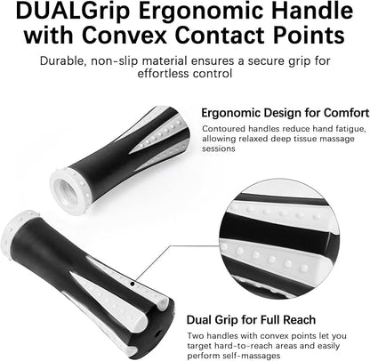 Muscle Roller Stick for Athletes - Deep Tissue Fascia Blaster & Roller Massager for Myofascial Pain Relief - Handheld Physical Therapy & Recovery Tool(White black-18 inch)