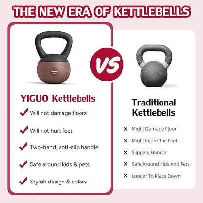 YIGUO Soft Kettlebell, Kettlebells 10 lb Anti-Slip Grip Weight for Home Workouts, Kettlebell for Safe Strength Training for Women & Men & Beginners