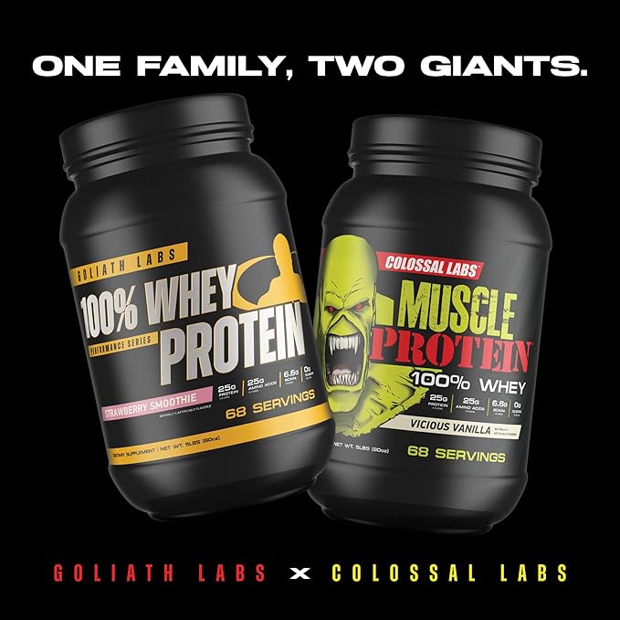 Goliath Labs 100% Whey Protein Powder Isolate ??Fast-Absorbing Workout Supplement for Men & Women ??25g Protein, 5.5g BCAAs??Lean Muscle Growth & Recovery ??5 lbs/68 Servings (Peanut Butter Chocolate)