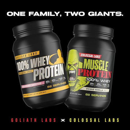 Goliath Labs 100% Whey Protein Powder Isolate ??Fast-Absorbing Workout Supplement for Men & Women ??25g Protein, 5.5g BCAAs??Lean Muscle Growth & Recovery ??5 lbs/68 Servings (Peanut Butter Chocolate)