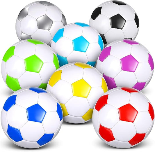 HyDren 8 Pcs Soccer Balls Bulk with Pump Deflated Official Size Sport Soccer Ball for Kid Adult