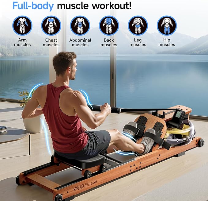 Rowing Machine for Home, 350 LB Capacity, 16-Level Silent Resistance, Magnetic Rowing Machines for Home Foldable, Full-Body Workout Compact Rowing Machine for Cardio & Strength with APP Support