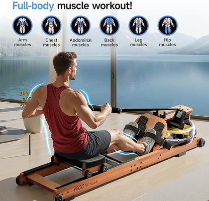 Rowing Machine for Home, 350 LB Capacity, 16-Level Silent Resistance, Magnetic Rowing Machines for Home Foldable, Full-Body Workout Compact Rowing Machine for Cardio & Strength with APP Support
