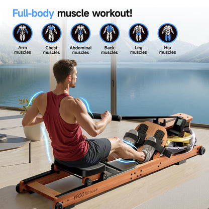 YPOO Rowing Machine for Home, 350LB 16-Level Magnetic Resistance Foldable