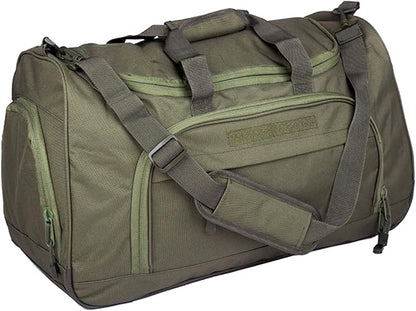 Gym Bag for Women & Men Tactical Duffle Military Weekender Work Out Lightweight Waterproof Sports Tote Shoe Pocket Green