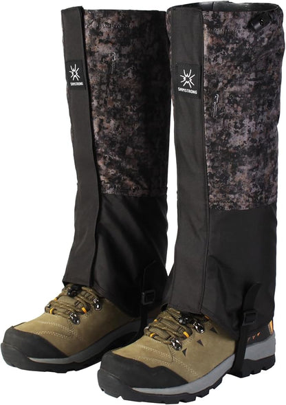 Waterproof Hiking Gaiters,Snow Boot Gaiters with Rubber Foot Strap,Lightweight and Adjustable,for Men and Women Hiking,Skiing,Mountaineering,Walking,etc.