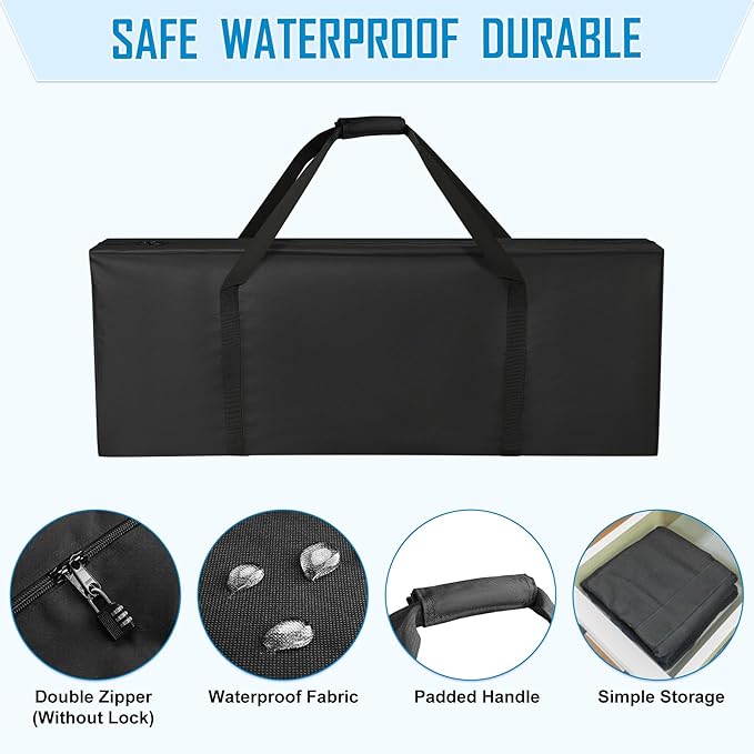 Sports Duffle Bag 47IN Extra Large Travel Duffel Luggage Bag with Upgrade 2-way Lockable Zippers, Durable & Water Resistant (47" Black)