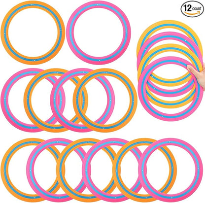 12 Pack Flying Ring 11 Inch Flying Disc Bulk for Backyard Beach Outdoor Soft Sport Discs for Beach Pool Backyard Camping Activities Sport Playing Toss Game Gift