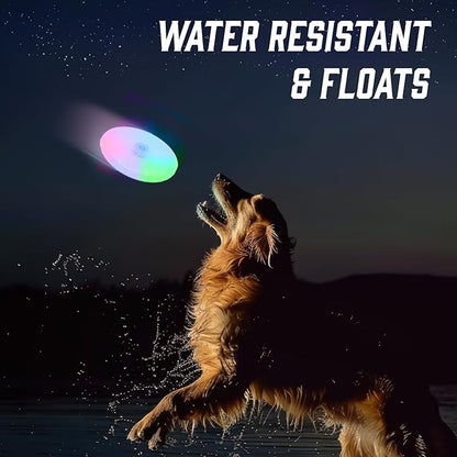 Lite N Bite LED Flying Disc - Light Up Dog Disk with Multi-Color LED, Batteries Included