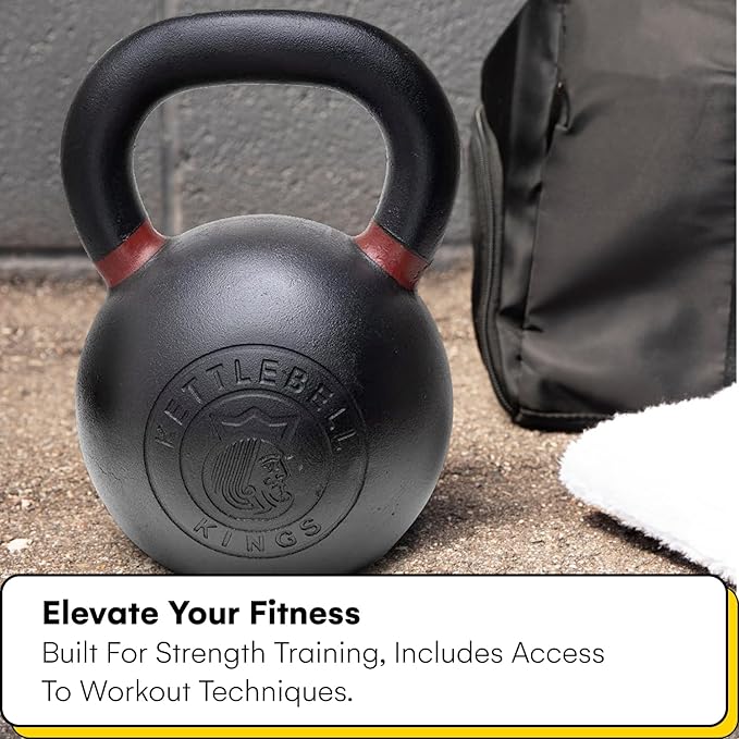 Kettlebell Kings Powder Coated Kettlebell Weights - 9-97 lb Strength Training Kettlebells for Men and Women - Hand Weights Workout Gym Equipment - Weights Set for Home Gym- New