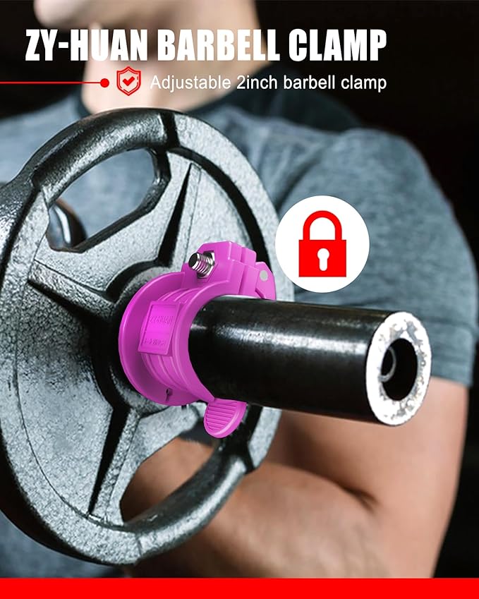 Olympic Barbell Clamps 2 inch Adjustable Barbell Clips Quick Release Pair of Locking Weight Clips for Bars