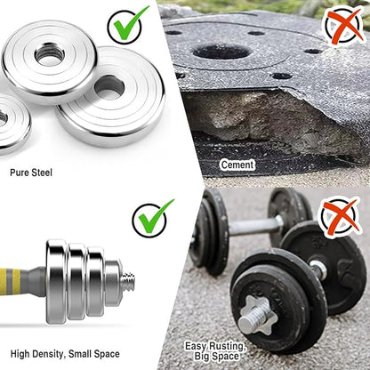 PHOEROS Adjustable Dumbbell Set - 44/66/88 LBS weights set, Dumbbell Barbell 3 in 1, Steel Dumbbells Pair with Connecting Rod for Adults Women Men Fitness Workout, Home Gym Exercise Training Equipment