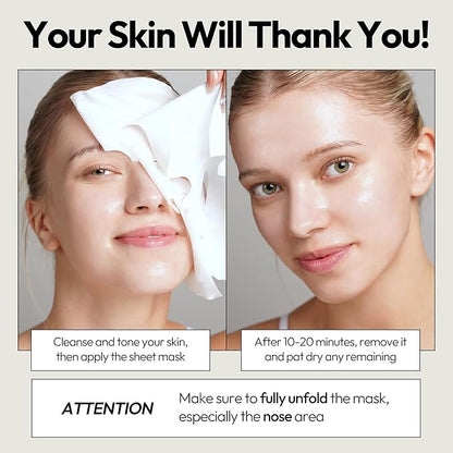LAPCOS Milk Sheet Mask, Moisturizing Daily Face Mask to Replenish and Restore Dry Skin, Korean Beauty Favorite, 5-Pack
